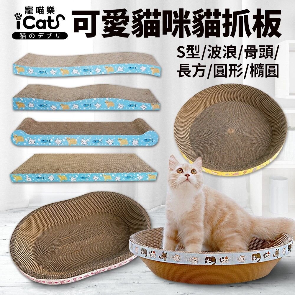 icat 寵喵樂 貓抓板 幾何圖 彩虹世界 S型 拱型 波浪型 拱型骨型 長方型平面 兔子愛紅蘿蔔『WANG』-圖片-3
