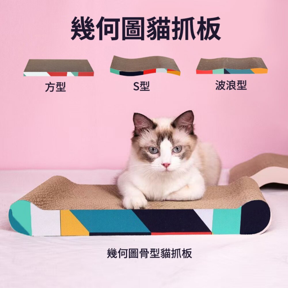 icat 寵喵樂 貓抓板 幾何圖 彩虹世界 S型 拱型 波浪型 拱型骨型 長方型平面 兔子愛紅蘿蔔『WANG』-圖片-6