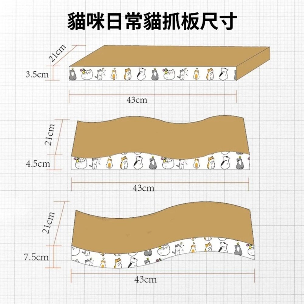 icat 寵喵樂 貓抓板 幾何圖 彩虹世界 S型 拱型 波浪型 拱型骨型 長方型平面 兔子愛紅蘿蔔『WANG』-圖片-10