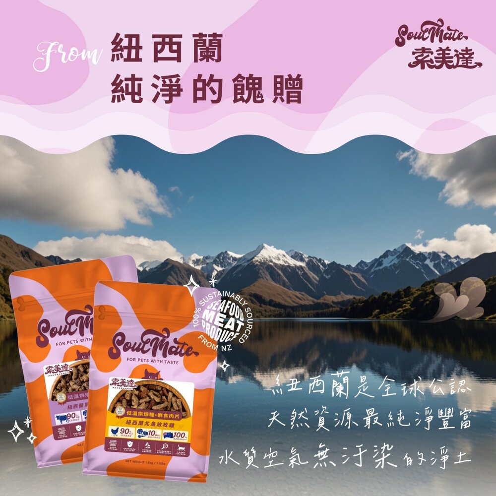 Soulmate 索美達 貓用肉糧 嚐鮮包 40g 低溫烘焙糧+鮮食肉片 凍乾 肉片 鮮食肉片 貓飼料『WANG』-圖片-5