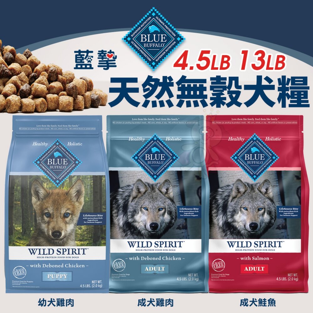 250109103553-Blue Buffalo 藍摯 美國天然犬糧 4.5磅 13磅 高蛋白低脂 幼犬 全齡犬 狗飼料『WANG』