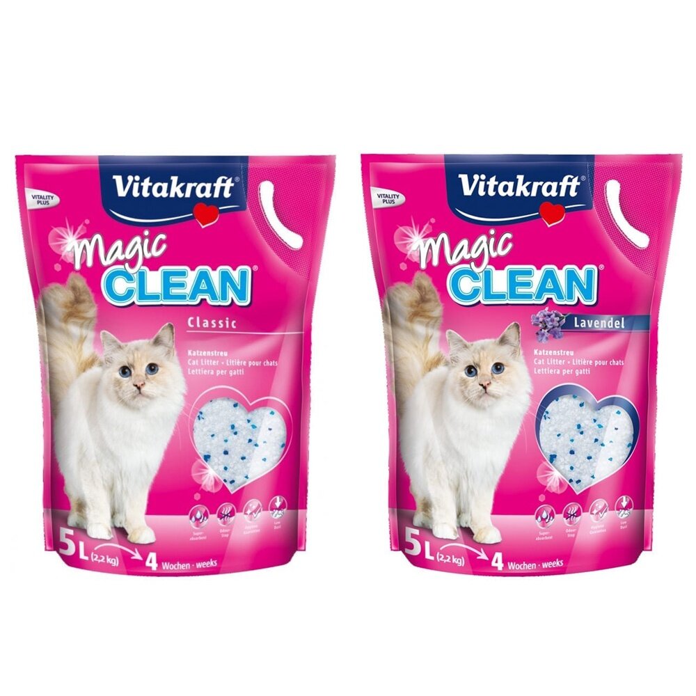 vitakraft vita 神奇抗菌水晶貓砂【6包組】5L 升級版/薰衣草 單層或雙層貓砂盆用 貓砂『WANG』-圖片-1
