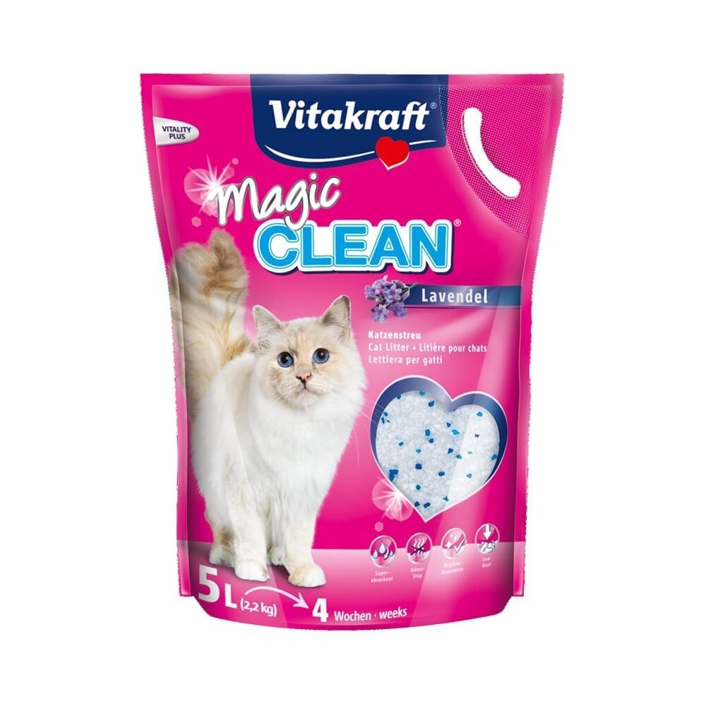 vitakraft vita 神奇抗菌水晶貓砂【6包組】5L 升級版/薰衣草 單層或雙層貓砂盆用 貓砂『WANG』-圖片-4