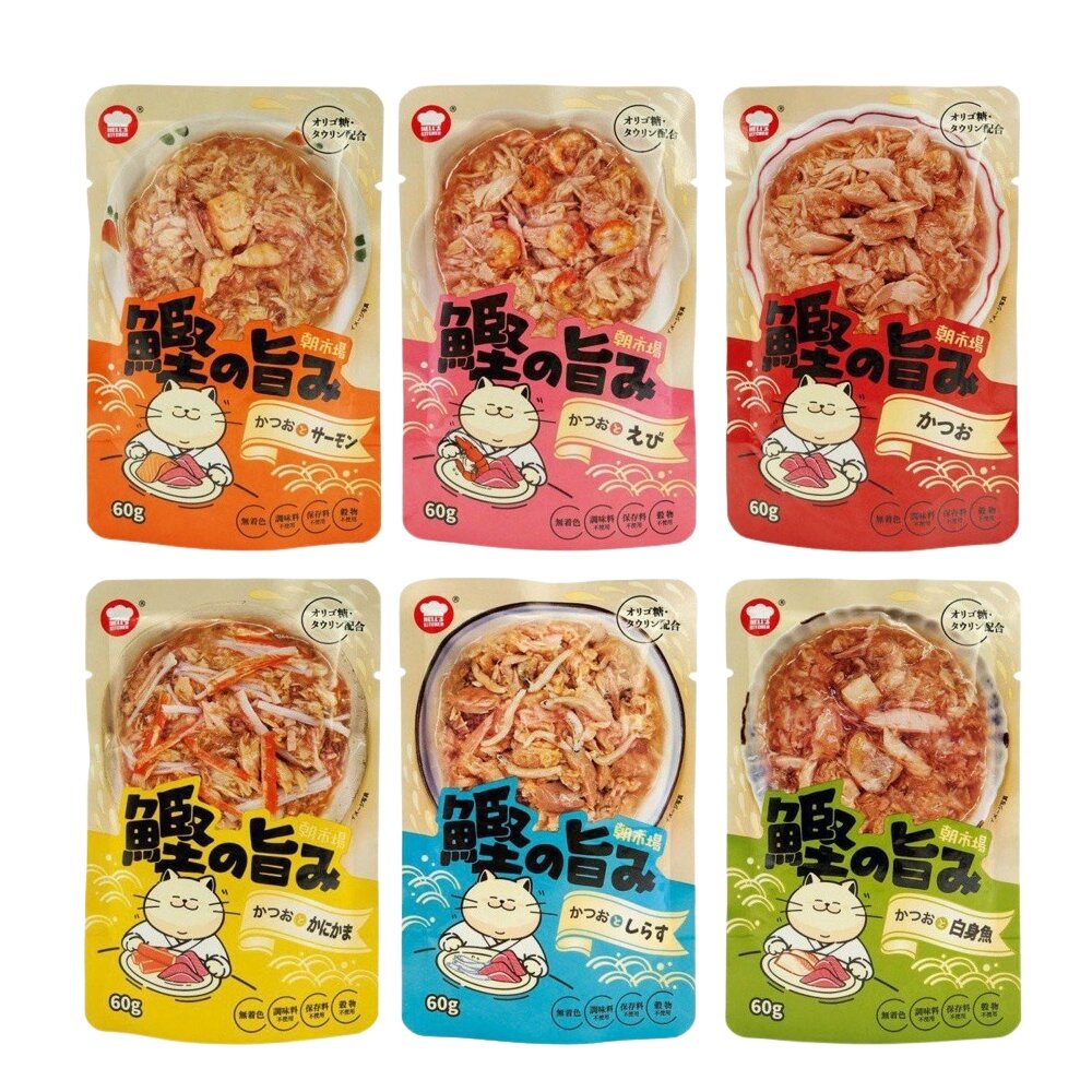 Hell's Kitchen 海兒廚房 朝市場貓餐包 60g【單包】鰹魚 白身魚 吻仔魚 蝦子 鮭魚 蟹肉棒『WANG』-圖片-1