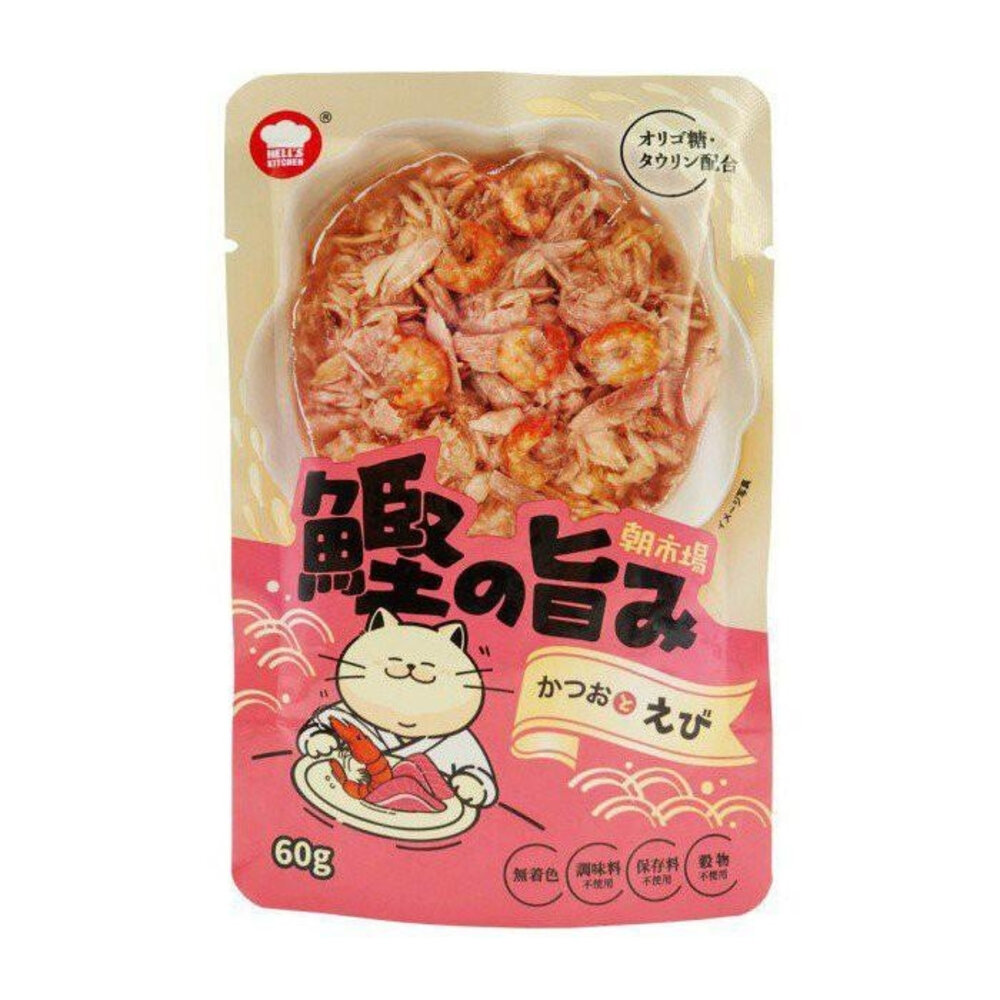 Hell's Kitchen 海兒廚房 朝市場貓餐包 60g【單包】鰹魚 白身魚 吻仔魚 蝦子 鮭魚 蟹肉棒『WANG』-圖片-4