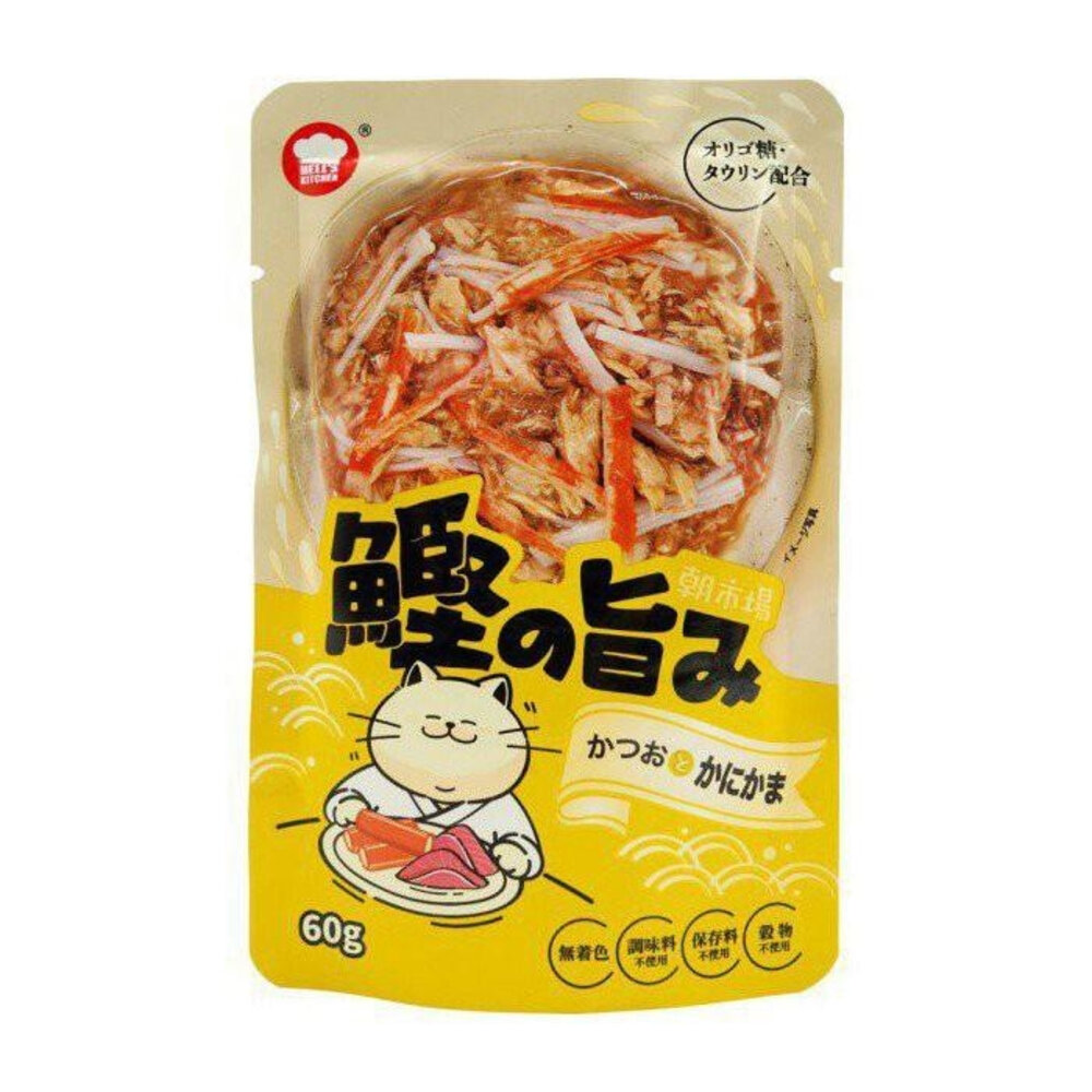Hell's Kitchen 海兒廚房 朝市場貓餐包 60g【單包】鰹魚 白身魚 吻仔魚 蝦子 鮭魚 蟹肉棒『WANG』-圖片-6