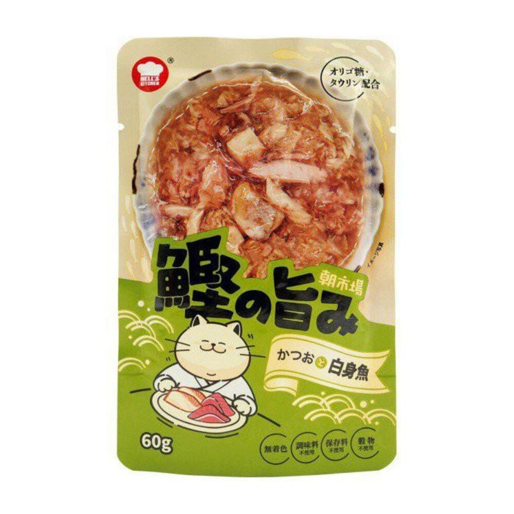 Hell's Kitchen 海兒廚房 朝市場貓餐包 60g【單包】鰹魚 白身魚 吻仔魚 蝦子 鮭魚 蟹肉棒『WANG』-圖片-8
