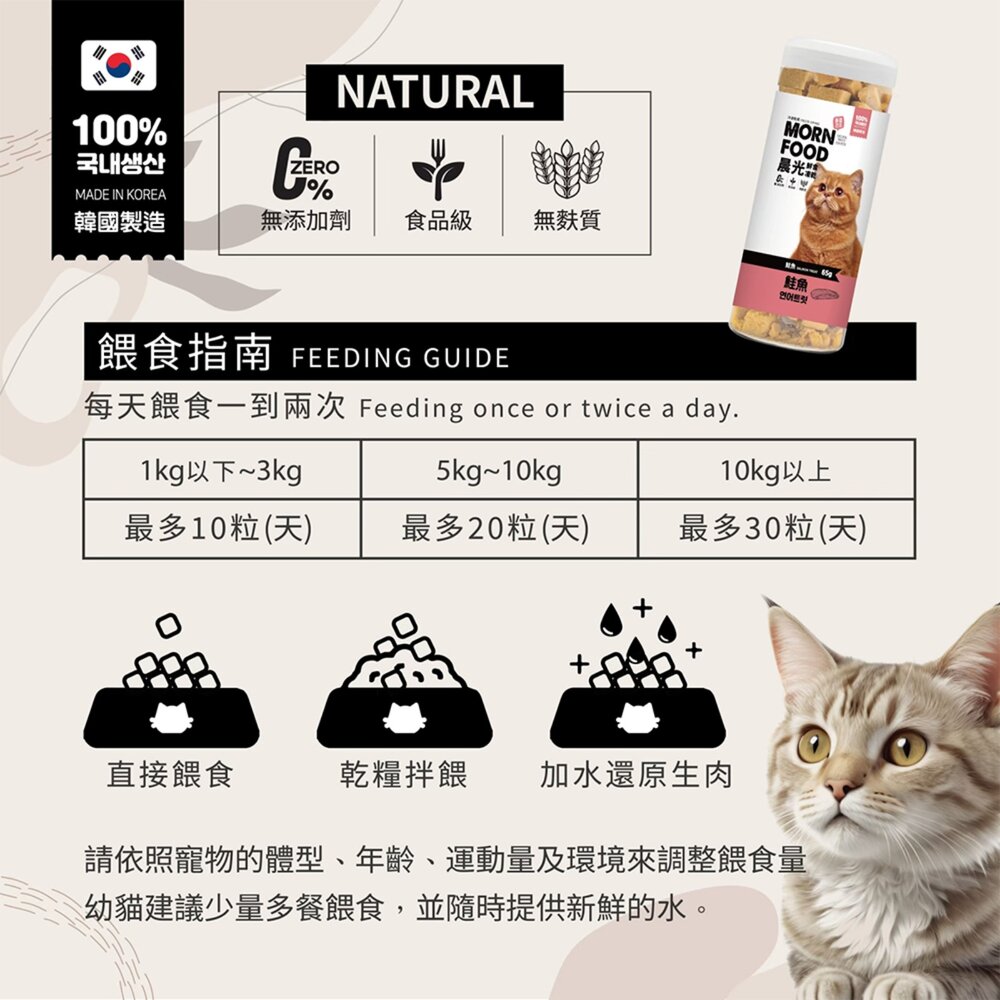 MORN FOOD 晨光 | 貓用凍乾 章魚 扇貝 鱈魚 鮮蝦 鮭魚 魷魚 凍乾零食 鮮食凍乾『WANG』-圖片-5
