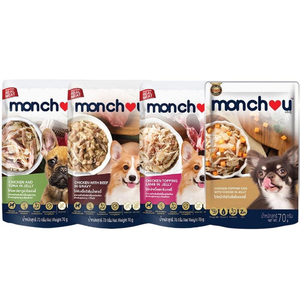 Monchou 萌啾 真肉煲餐包 補水營養狗餐包 70g 補水餐包 湯包 原型肉塊 狗餐包『WANG』-圖片-1