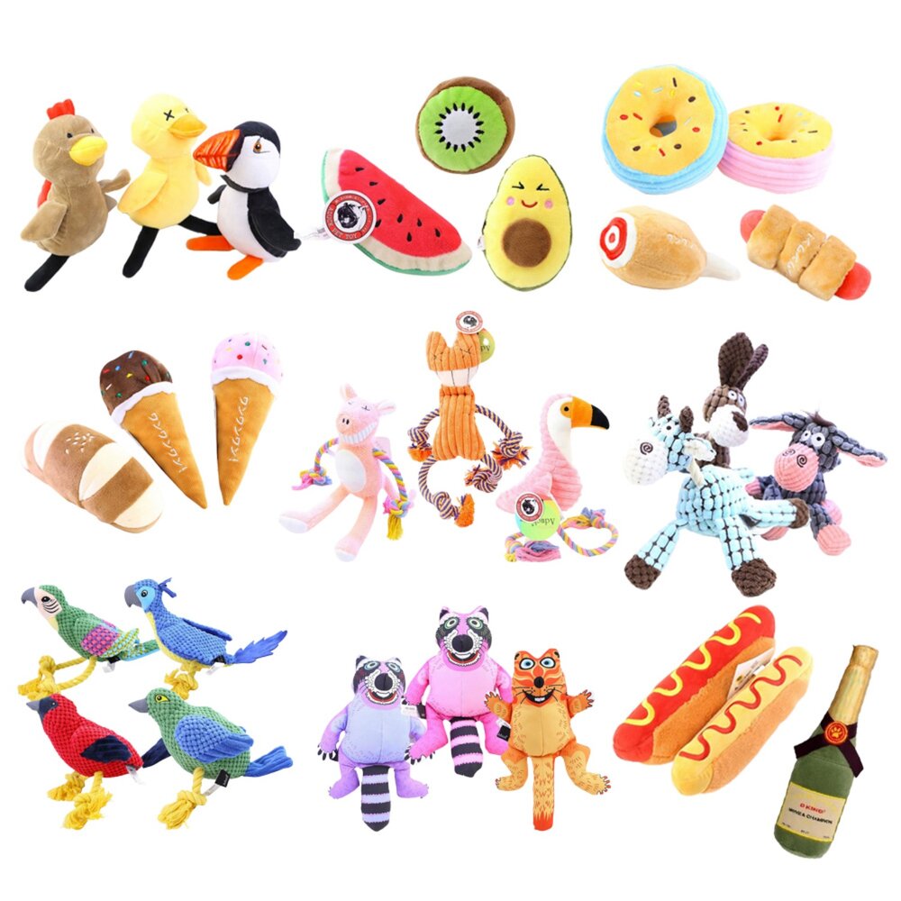 Aduck 狗發聲玩具 動物食物 台灣現貨 耐咬 磨牙 發聲玩具 絨毛玩具 耐咬玩具 狗玩具『WANG』-圖片-1