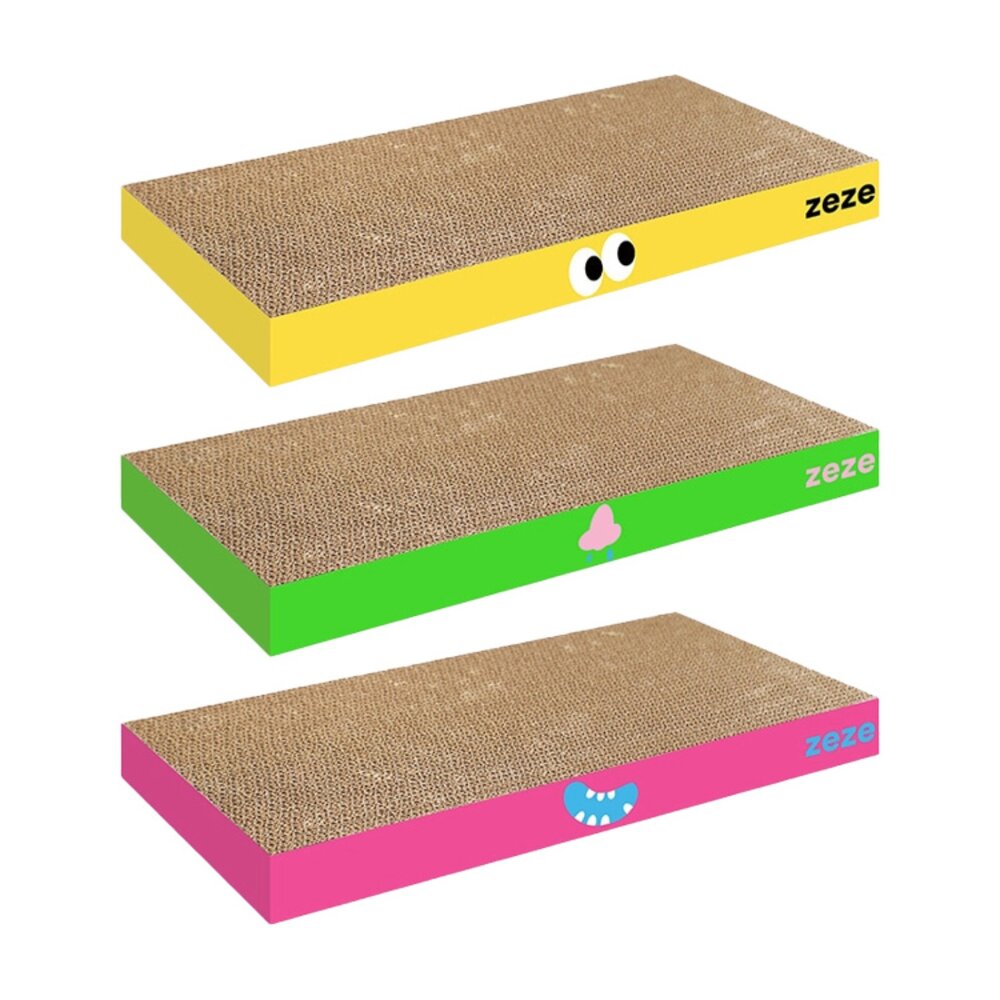 Maoday 毛商行 ZEZE瓦楞紙不掉屑貓抓板 鼻子款 嘴巴款 眼睛款 造型貓抓板 貓抓板『WANG』-圖片-1