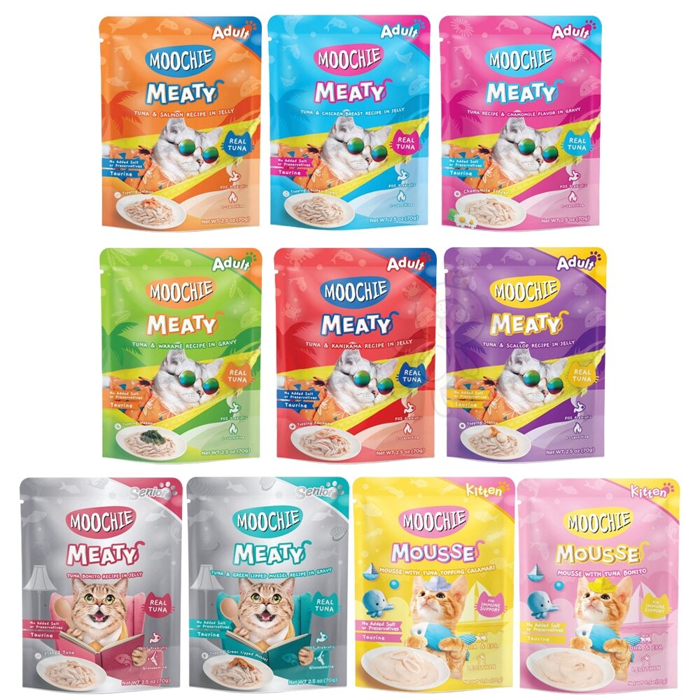 Moochie 姆吉|無穀鮮肉貓餐包 70G 慕斯包 貓軟包 鮮肉塊 貓湯包 貓咪慕斯 貓咪餐包 貓餐包『WANG』-圖片-1