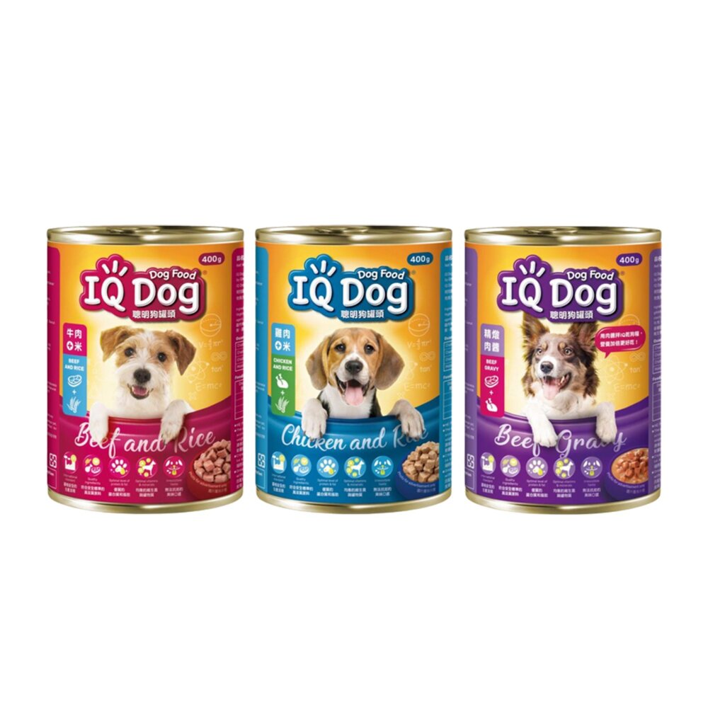IQ Dog 聰明狗罐頭 400gx24罐 大罐 狗罐頭『WANG』-圖片-1