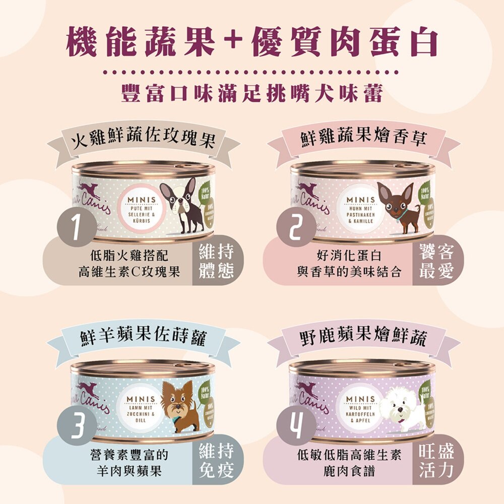 德國 TERRA CANIS 醍菈鮮廚 小型挑嘴犬無榖主食犬罐 100g 主食罐 狗罐頭『WANG』-圖片-3