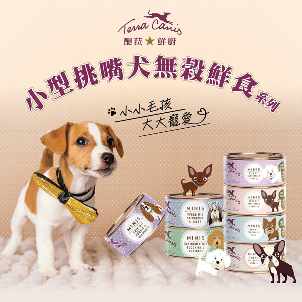 德國 TERRA CANIS 醍菈鮮廚 小型挑嘴犬無榖主食犬罐 100g 主食罐 狗罐頭『WANG』-圖片-6
