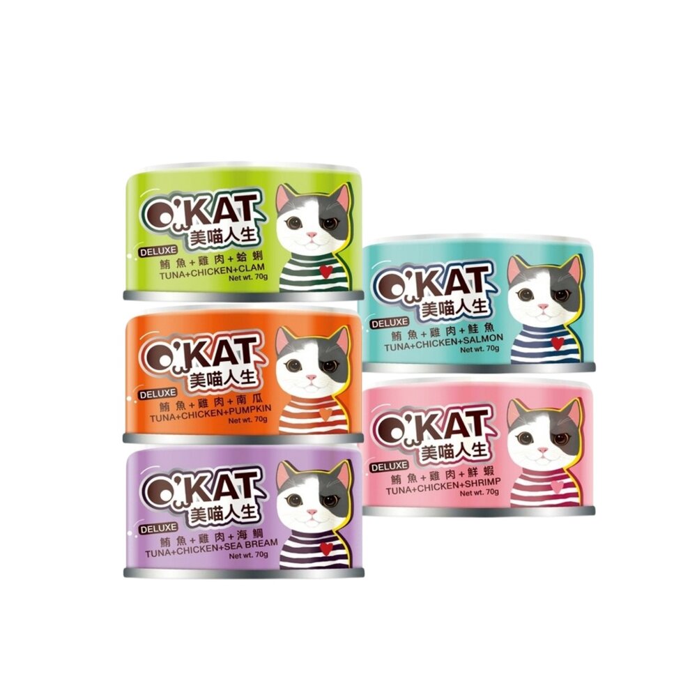 O’KAT 美喵人生 無膠貓鮮肉罐 70g【24罐組】跳舞罐 鮮肉罐 主食罐 貓罐頭『WANG』-圖片-1