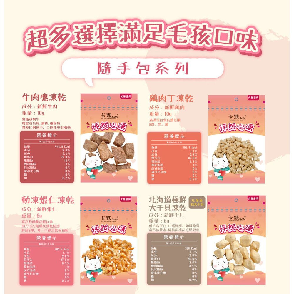 CAMO 卡默 貓犬零食 怦然心凍凍乾(隨手包) 凍乾 肉乾 貓零食 狗零食 寵物零食『WANG』-圖片-2