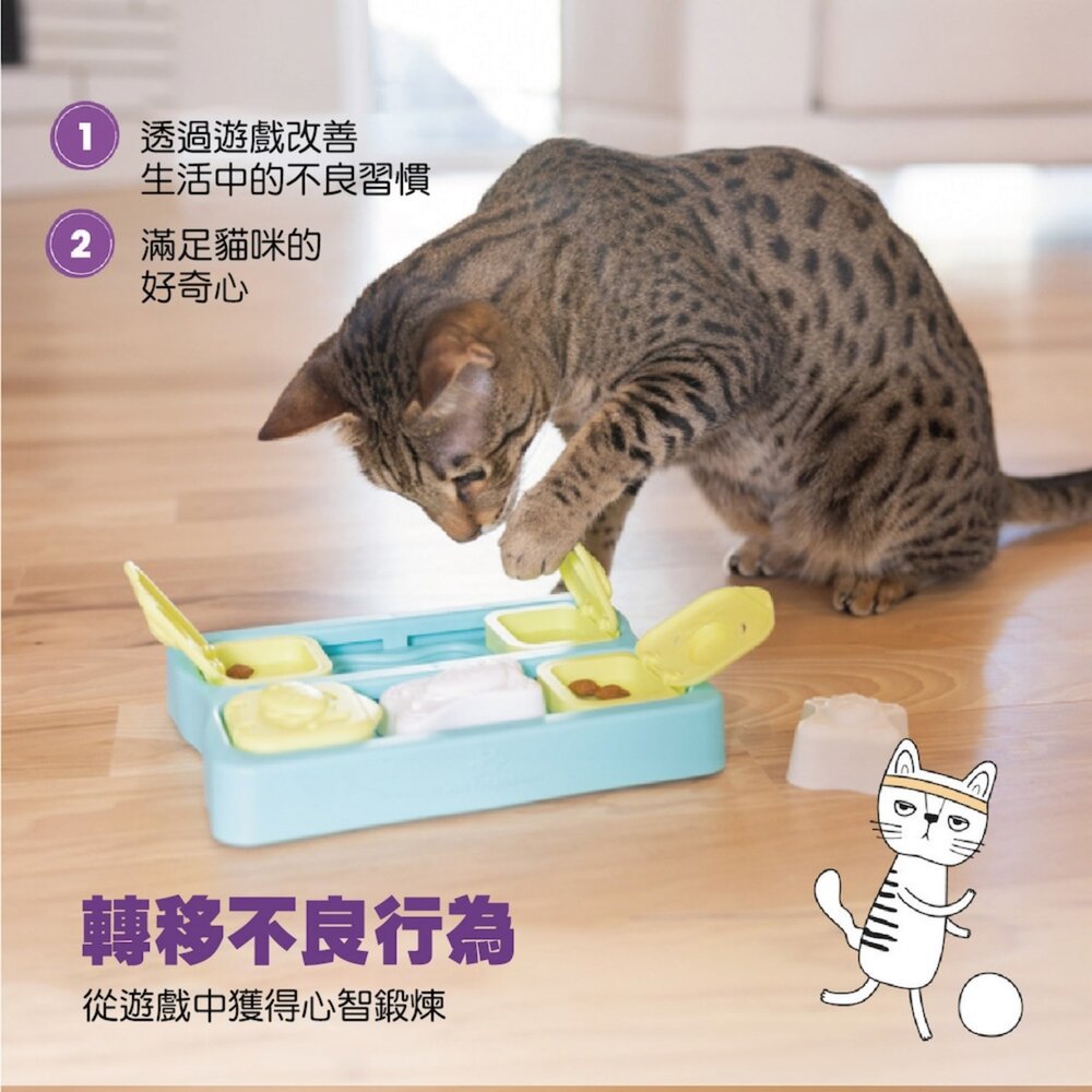 Nina Ottosson 貓益智藏食玩具 智力拼圖 慢食盤 果盤 軌道 轉盤 益智玩具 藏食玩具 貓玩具『WANG』-圖片-2