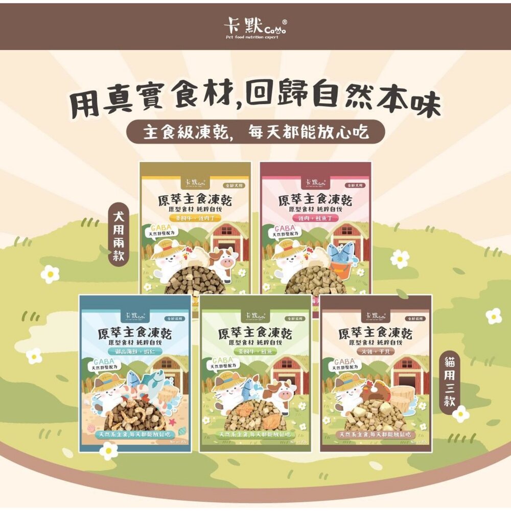 CAMO 卡默 原萃主食凍乾 台灣製造 主食凍乾 狗零食 貓零食 寵物凍乾 寵物零食『WANG』-圖片-2