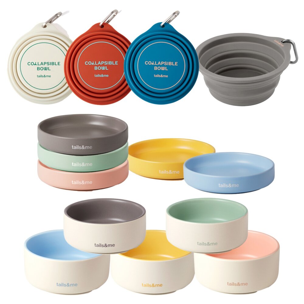 tails&me 尾巴與我| Everyday 寵物釉彩陶瓷盤 釉彩陶瓷碗 寵物外出摺疊碗 餐碗 餐盤『WANG』-圖片-1