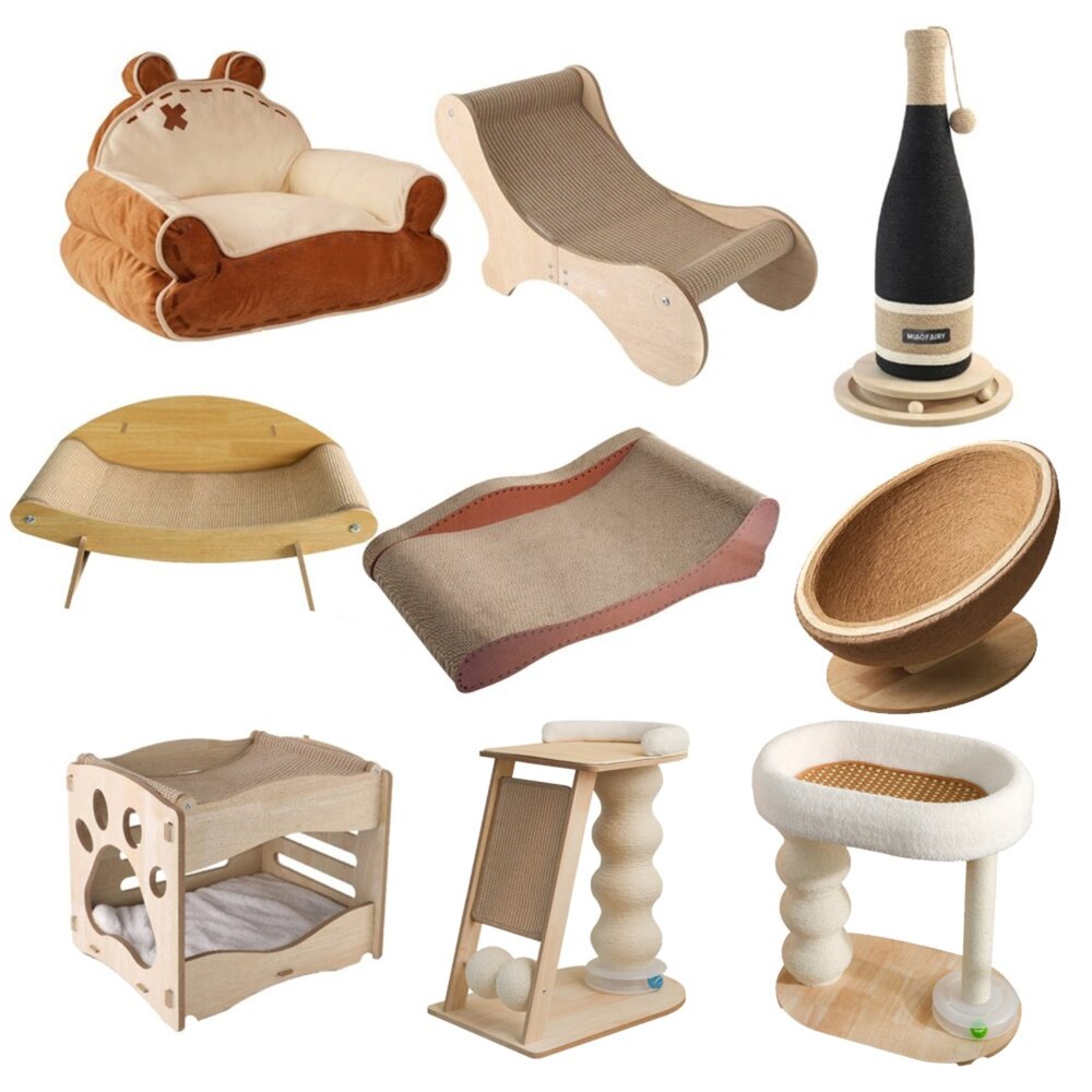 喵仙兒 造型貓抓板 寵物沙發 登高高劍麻 貓抓椅 貓抓床 睡窩 劍麻抓柱 貓跳台 貓抓板『WANG』-圖片-1