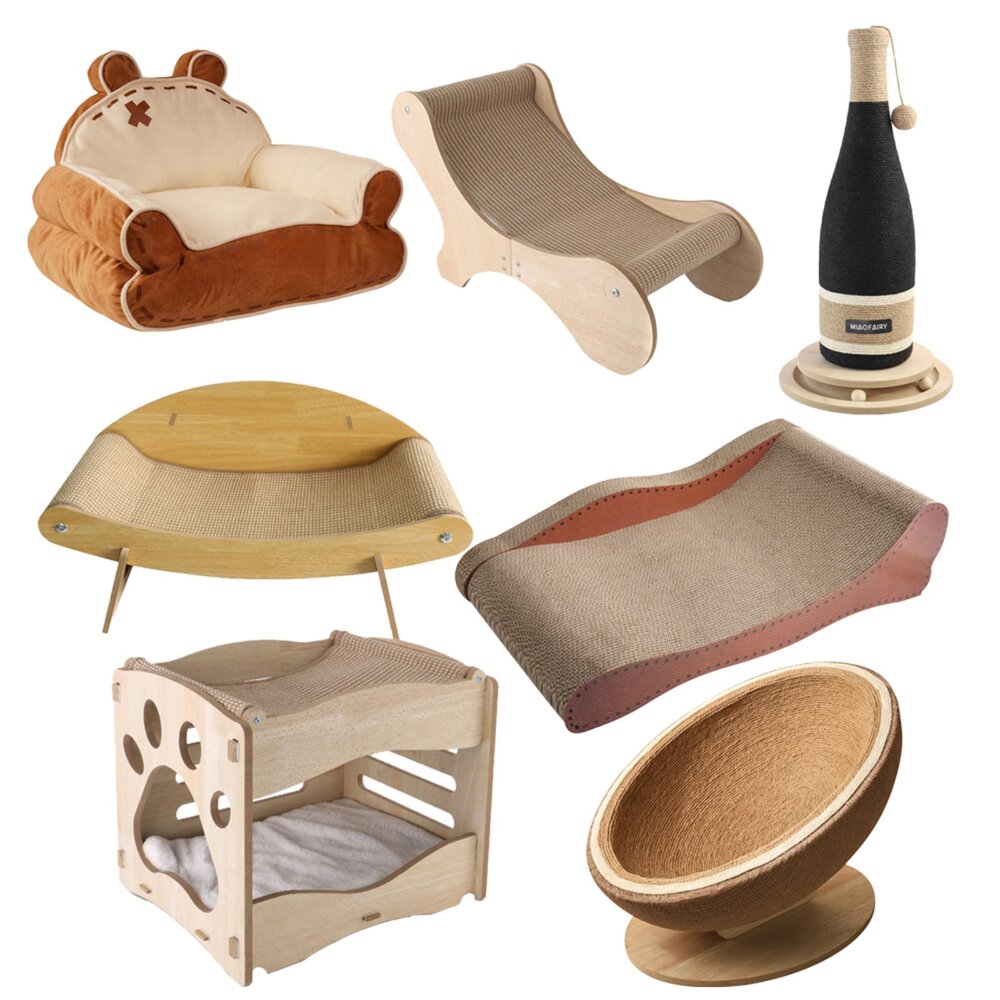 喵仙兒 造型貓抓板 寵物沙發 貓抓椅 貓抓床 睡窩 劍麻抓柱 貓跳台 貓抓板『WANG』-圖片-1