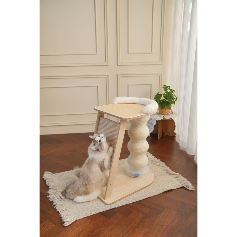 喵仙兒 造型貓抓板 寵物沙發 登高高劍麻 貓抓椅 貓抓床 睡窩 劍麻抓柱 貓跳台 貓抓板『WANG』-圖片-3