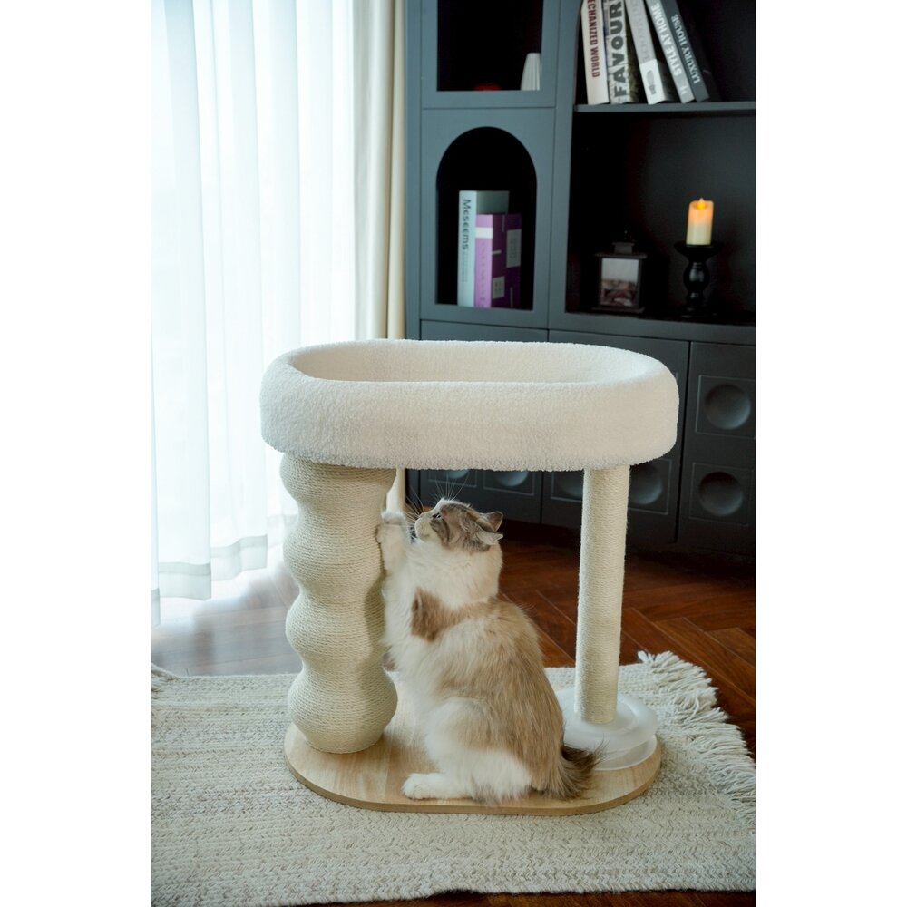 喵仙兒 造型貓抓板 寵物沙發 登高高劍麻 貓抓椅 貓抓床 睡窩 劍麻抓柱 貓跳台 貓抓板『WANG』-圖片-4