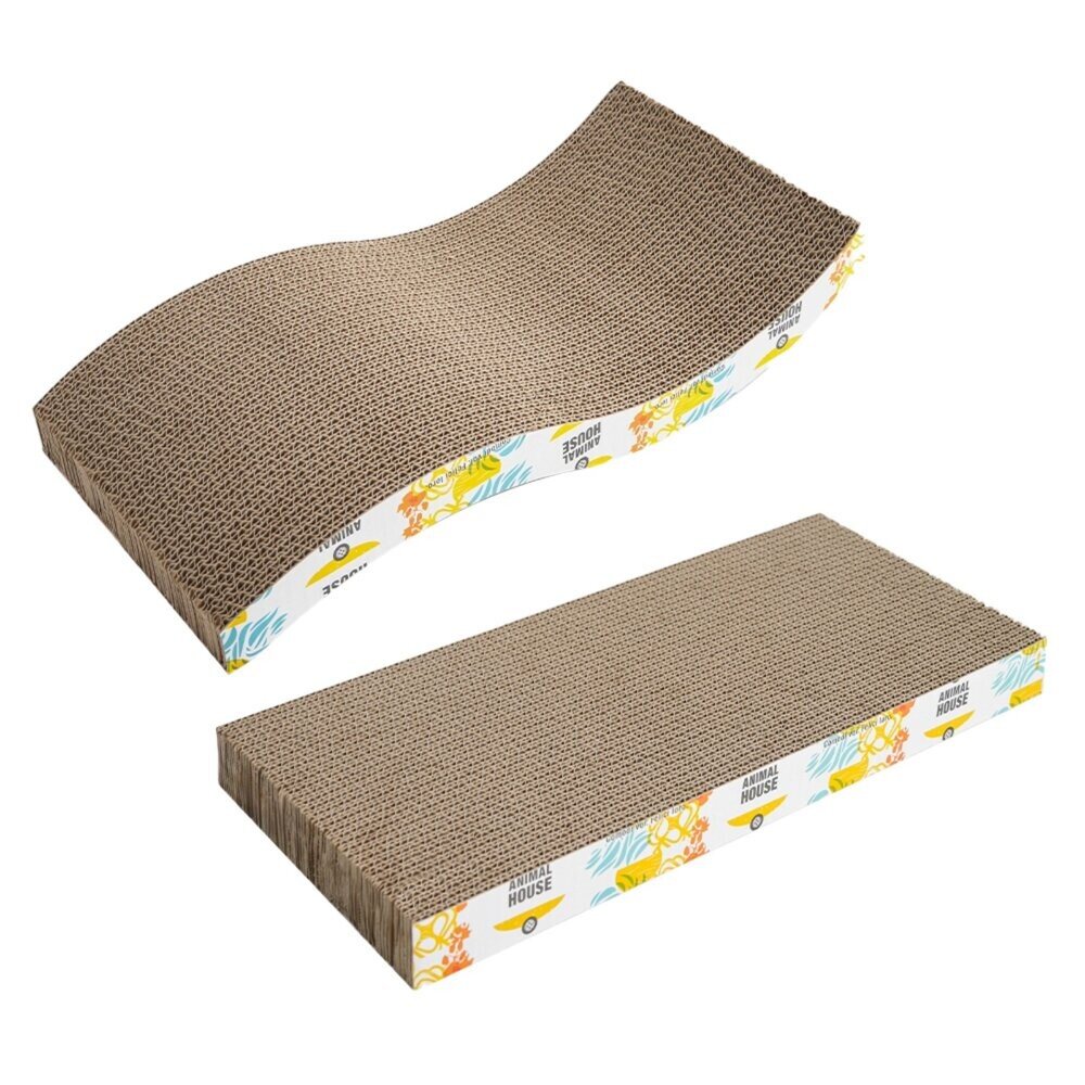 喵仙兒 印花貓抓板 流線印花 平面印花 平面貓抓板 豪華雙層落砂墊 耐抓 耐磨 可睡 可玩 可抓 貓抓板『WANG』-圖片-1