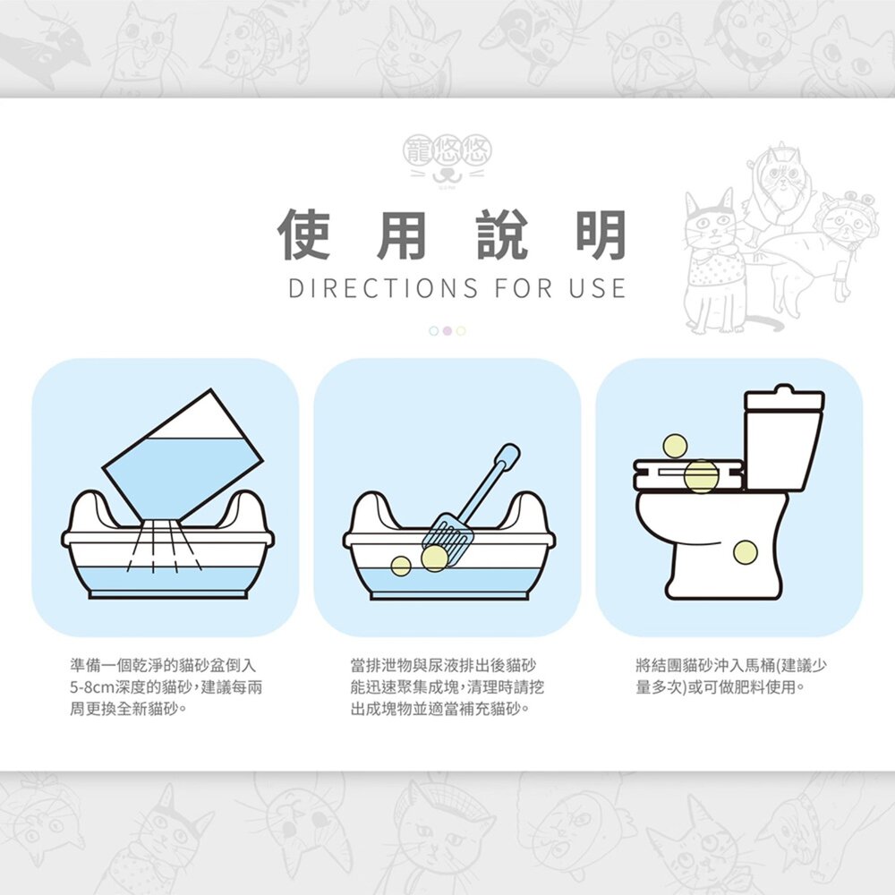 寵悠悠 小蘇打豆腐貓砂【單包】2.4KG 五合一/原味經典/白茶萃香/蒼蘭微醺/全方味淨化 豆腐貓砂 貓砂『WANG』-圖片-2