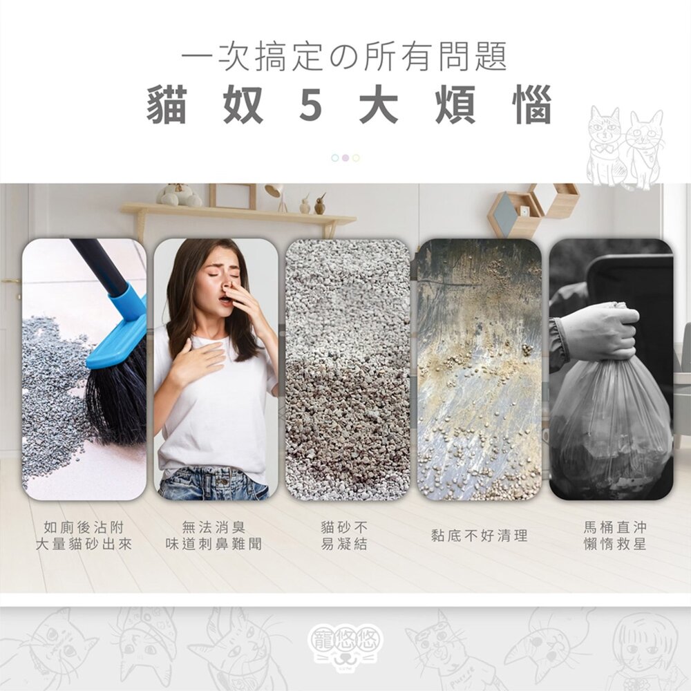 寵悠悠 小蘇打豆腐貓砂【單包】2.4KG 五合一/原味經典/白茶萃香/蒼蘭微醺/全方味淨化 豆腐貓砂 貓砂『WANG』-圖片-3