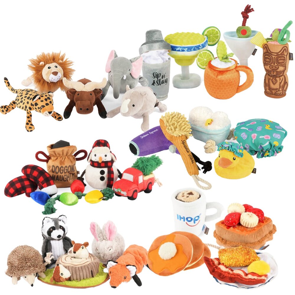 P.L.A.Y. 毛絨狗玩具 早餐組合 非洲五巨頭 快樂洗澡趣 經典調酒師 森林小夥伴 節日居家系列 狗玩具『WANG』-圖片-1