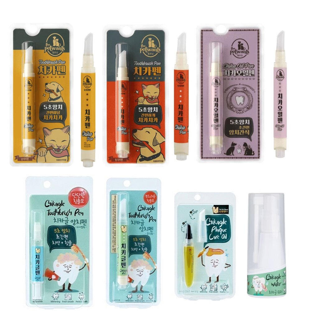 韓國 the Petwants chika Pen 貓狗口腔護理 點擊式牙膏 貓咪凝膠 潔牙水噴霧 犬貓用『WANG-圖片-1