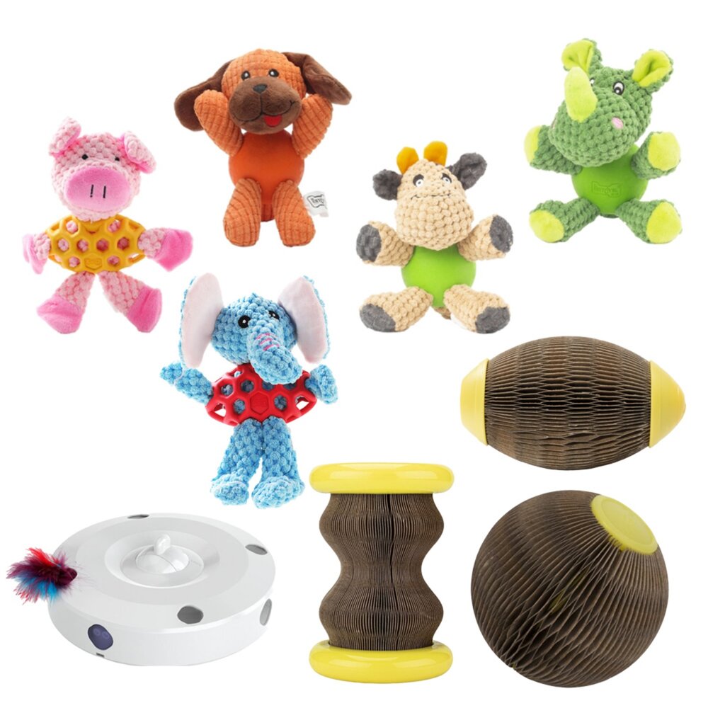 EEToys 犬貓互動玩具 絨布動物 陪伴玩具 智能感應逗貓器 貓抓球 貓抓板 貓玩具 狗玩具『WANG』-圖片-1