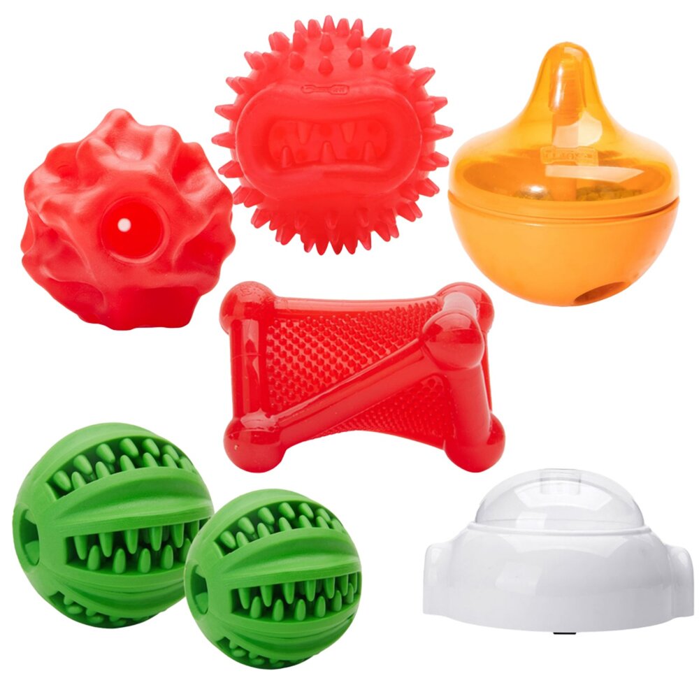 EEToys 犬用藏食玩具 益智藏食球 大嘴藏食球 隕石圓型 扭扭藏食器 搖擺漏食蛋 滾輪彈食器 狗玩具『WANG』-圖片-1