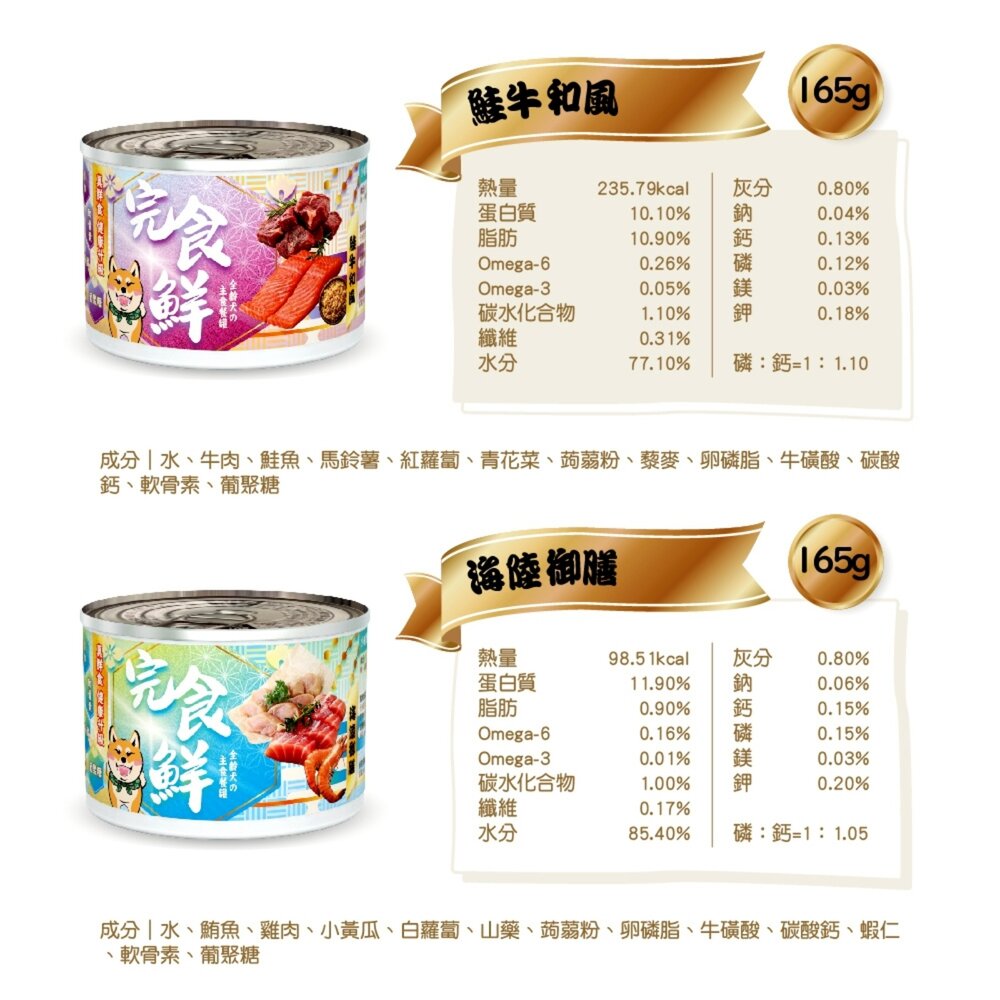 嗨!寵物們 小食獸完食鮮犬用鮮食主食罐 165g【12罐組】小食獸 完食鮮 主食罐 鮮肉罐 狗罐頭『WANG』-圖片-4