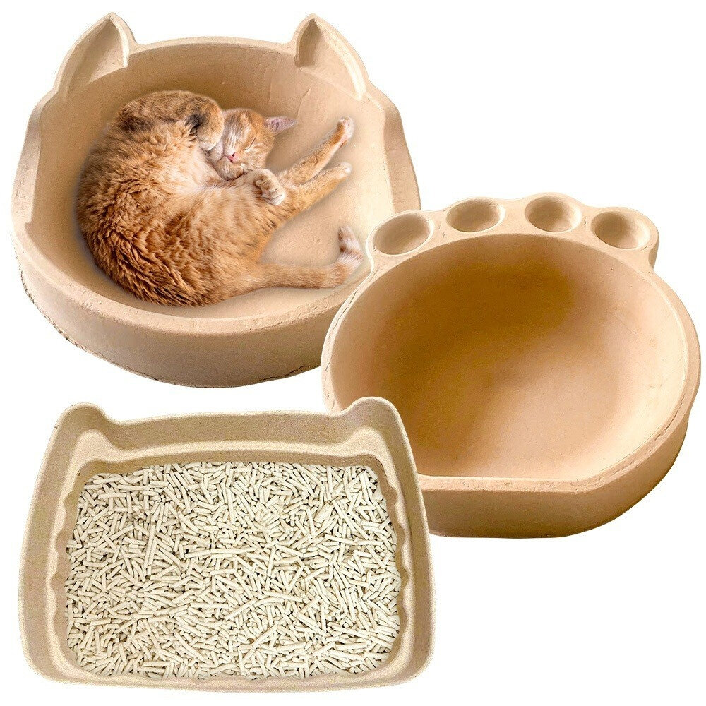 T.N.A.悠遊 環保紙漿多功能貓抓盆 多元宇宙UFO吸盤逗貓棒 貓抓盆 睡床 逗貓棒『WANG』-圖片-1