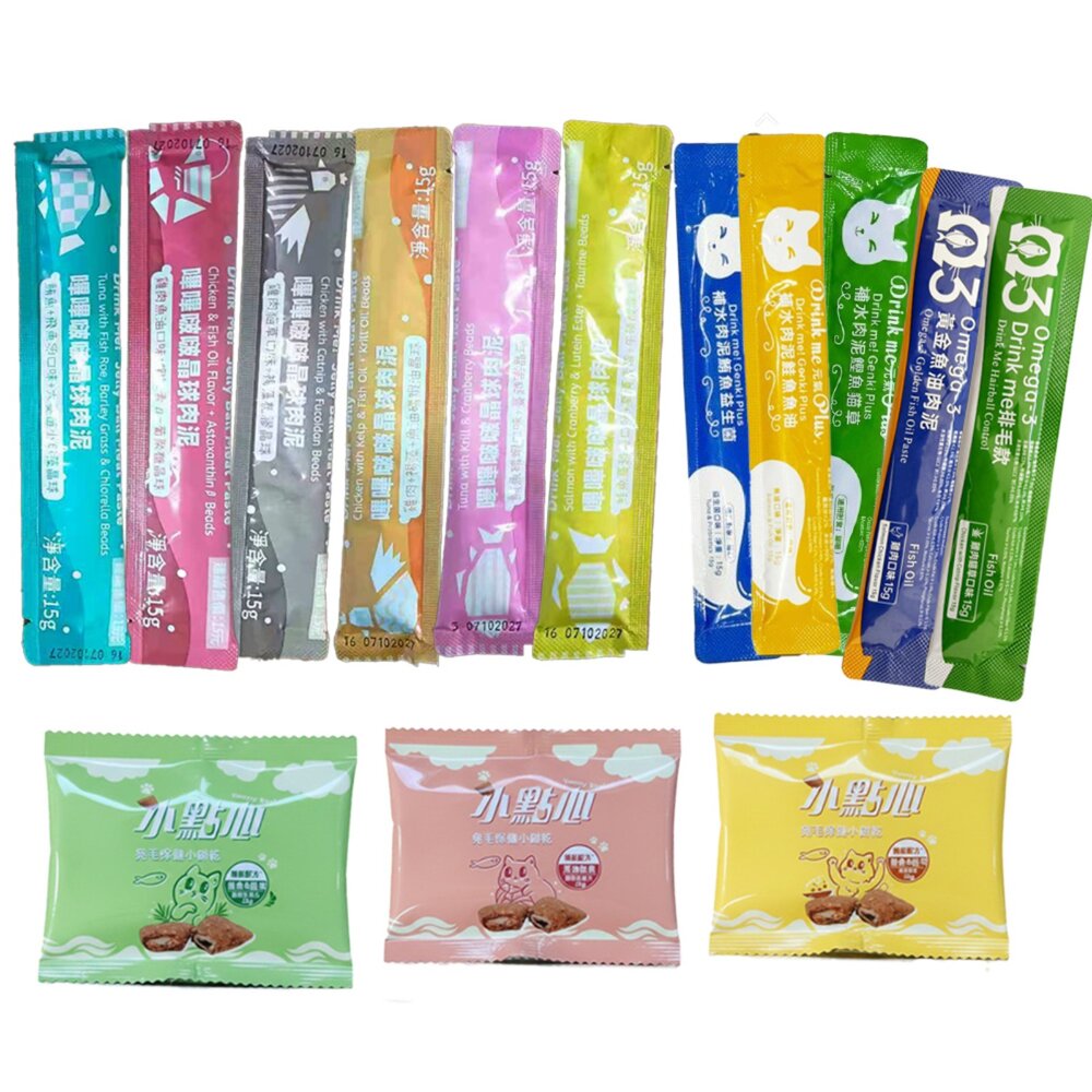 Drink me! 補水肉泥 黃金魚油肉泥 小點心雙層餡餅 嗶嗶啵啵晶球肉泥 魚油 貓餡餅 貓肉泥 貓零食『WANG』-圖片-1