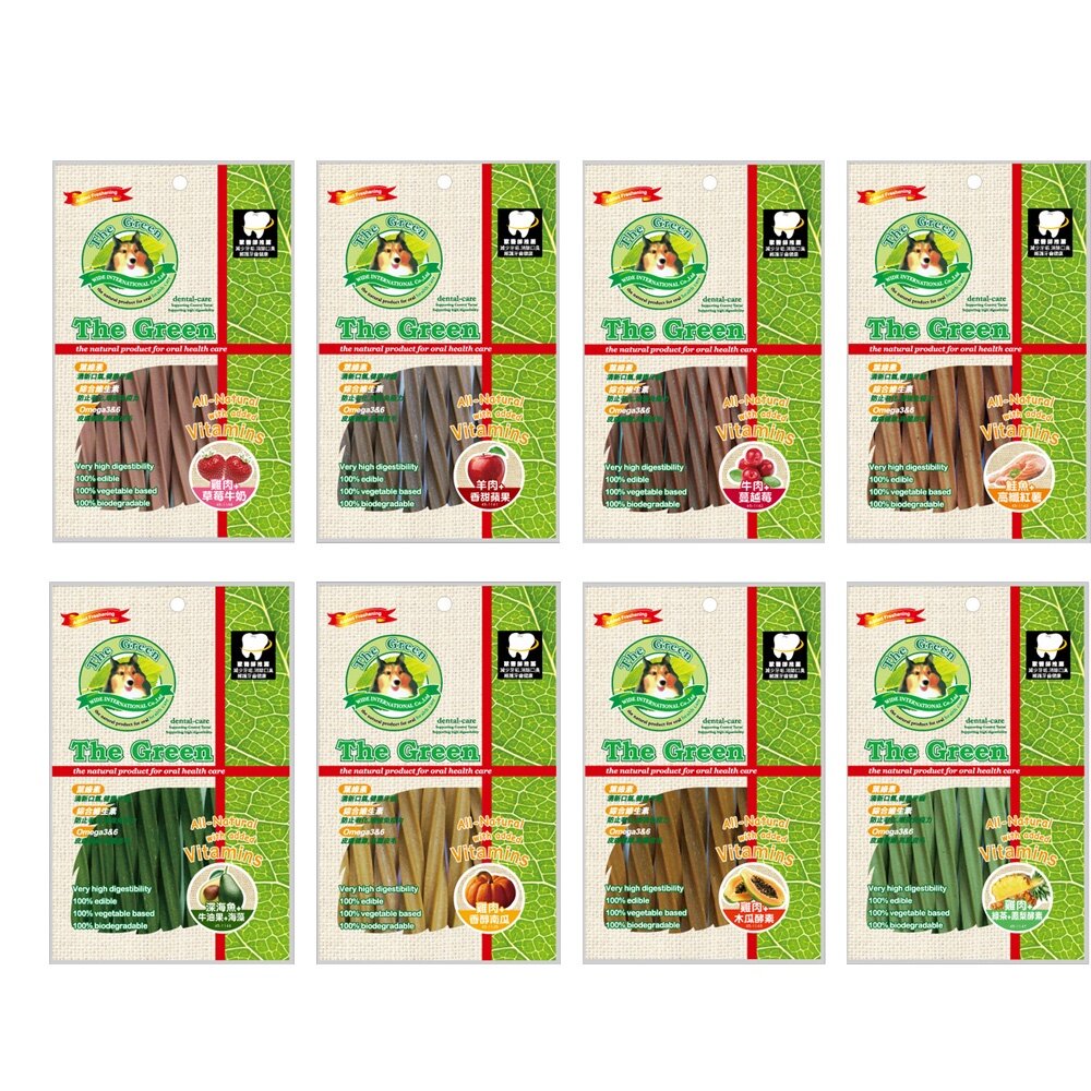 The Green 綠的潔牙骨 星型潔牙棒 袋裝6支入 特殊星型 維護牙齒保健 狗潔牙骨『WANG』-圖片-1