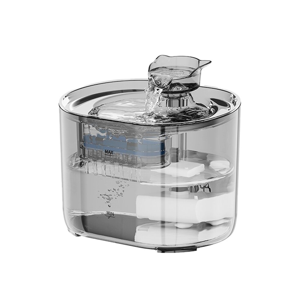 LIFE Pet 透明貓頭流水飲水器2.2L FT666透 附濾芯|餵水器 寵物飲水機 貓咪飲水機 貓狗通用『WANG』-圖片-1