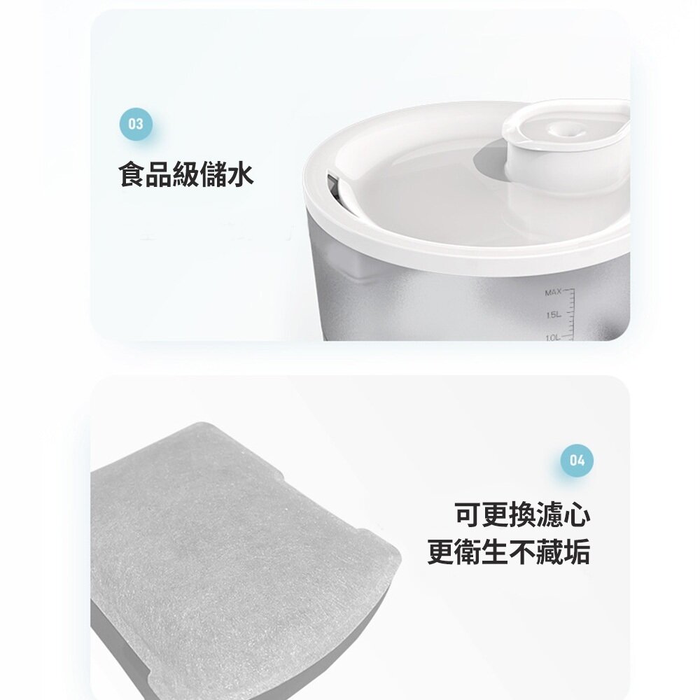 icat 寵喵樂 銀河智能犬喵飲水機 2.5L 寵物引力自動餵食補水一體機 活水循環/大容量 飲水器 餵水機『WANG』-圖片-7