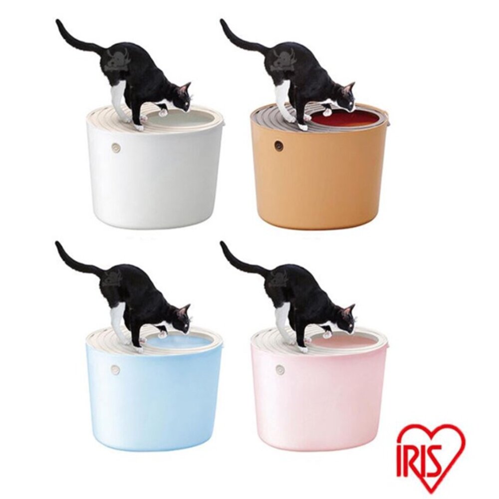 257249809-日本IRIS 立桶式貓便箱 PUNT-430(小)/ PUNT-530(大) 防潑砂 超大貓便盆 桶式貓砂盆『WANG』