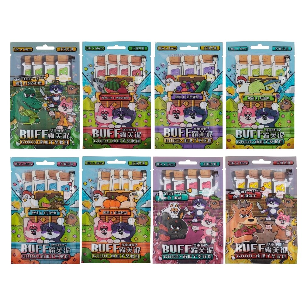 沙發馬鈴薯 犬貓肉泥 BUFF霸芙泥肉泥條10gx4入 貓肉泥 肉泥 肉條 貓零食 狗零食 狗肉泥『WANG』-圖片-1