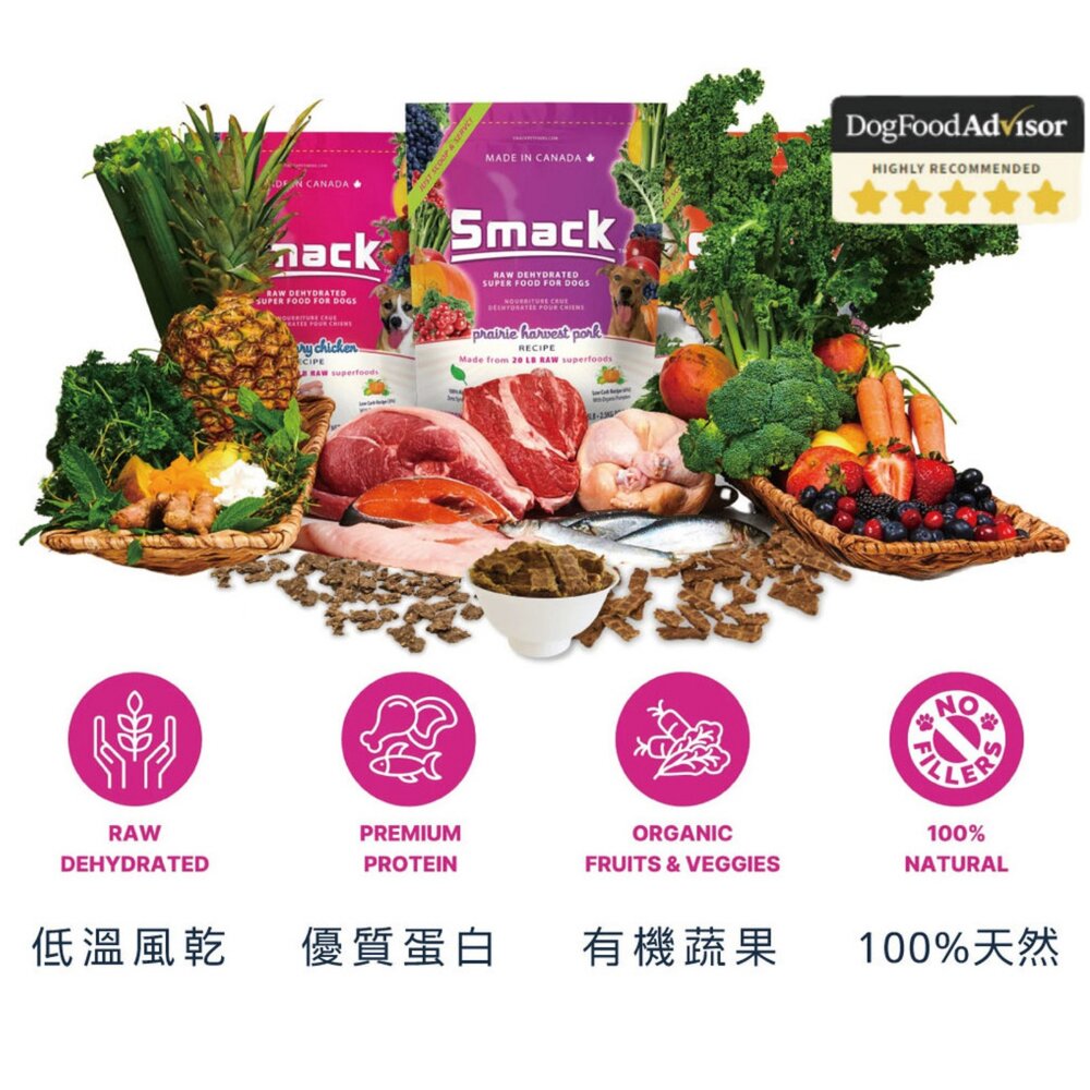 加拿大 SMACK 樂食客 低溫風乾生肉犬貓糧 25g 高蛋白 生肉糧 風乾糧 狗飼料 貓飼料『WANG』-圖片-4