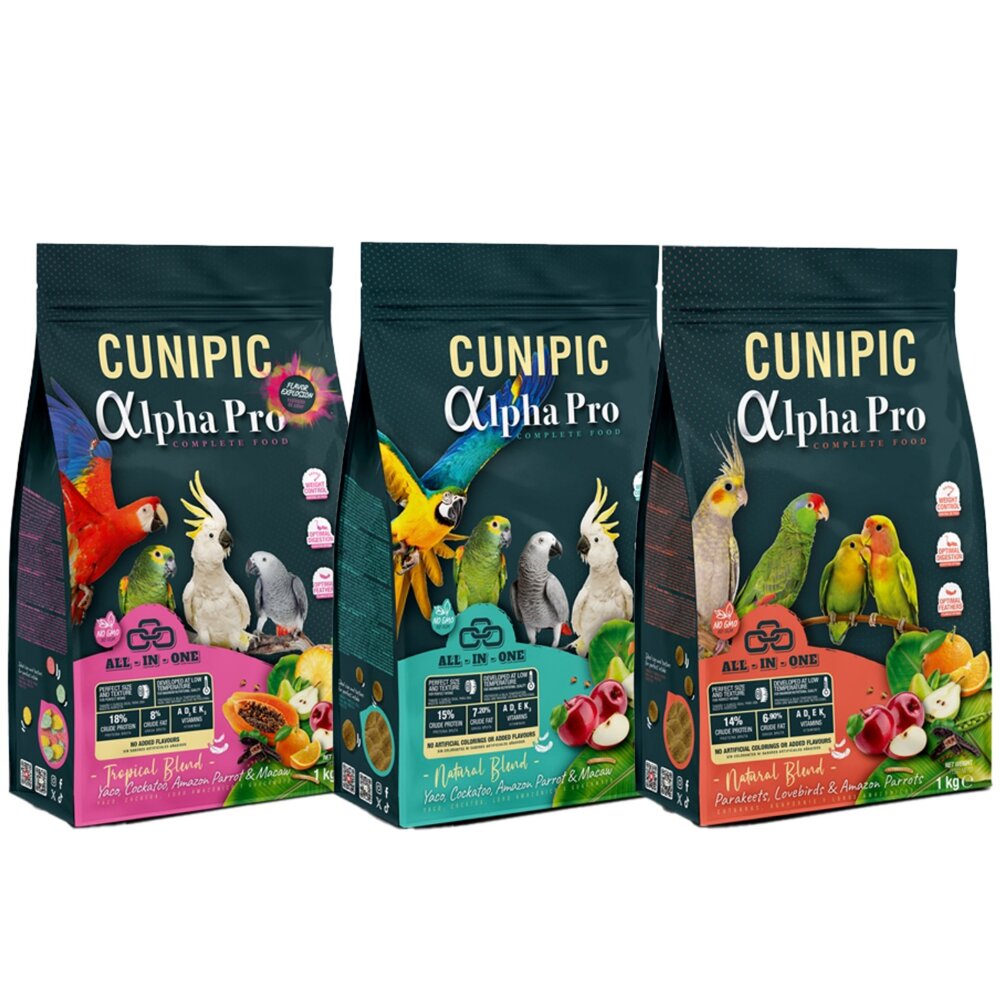 CUNIPIC 頂級鸚鵡糧 alpha Pro系列 1Kg 鳥飼料 鳥主食糧 小動物飼料『WANG』-圖片-1