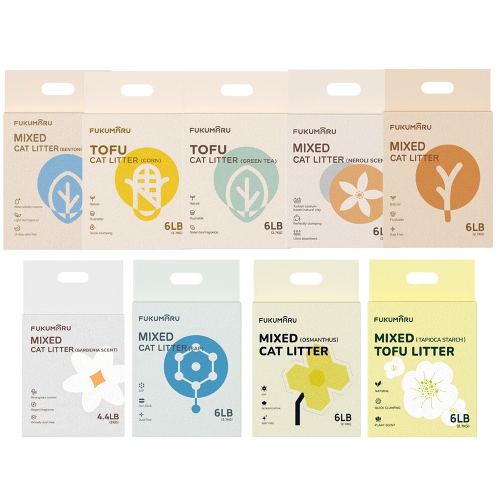 福丸貓砂 貓砂【4包組】混合除臭貓砂 易分解 可沖馬桶 豆腐砂 木薯砂 礦砂 除臭貓砂『WANG』-圖片-1