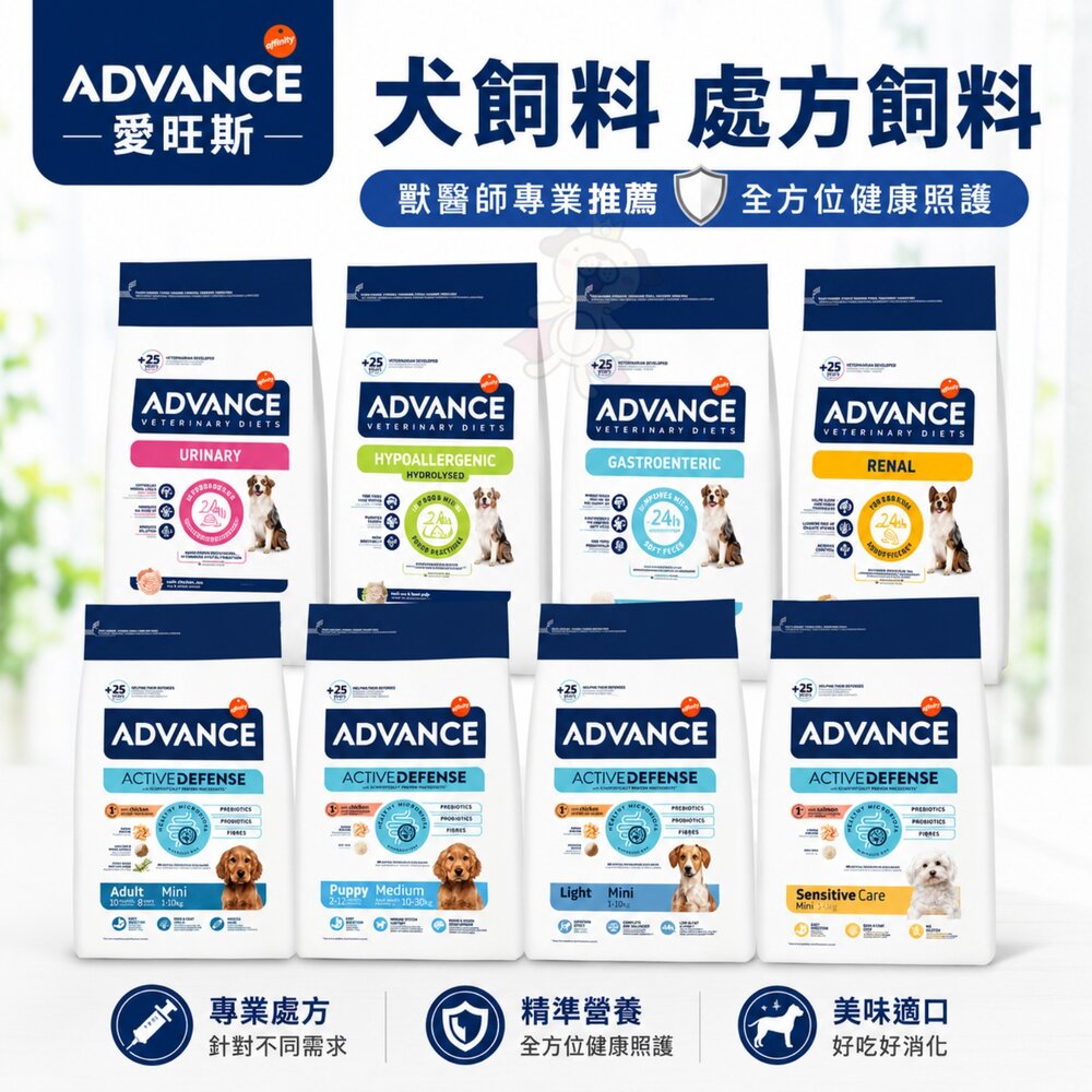 260622111654-ADVANCE 愛旺斯 犬飼料 日常照護 機能保健 處方犬 腎臟 泌尿 體態維持 狗主食 狗乾糧 狗飼料『WANG』