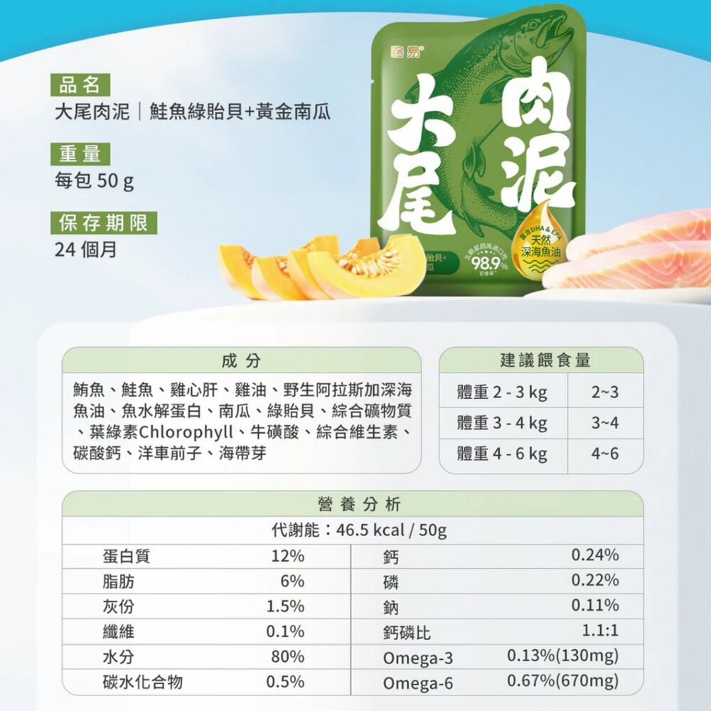 路易 LOUIS 大尾肉泥 魚油主食餐包 50g 深海魚油 魚油餐包 主食餐包 貓餐包『WANG』-圖片-4