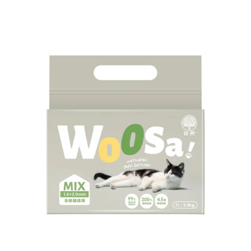 路易 LOUIS Woosa 混合豆腐砂 2.8KG(7L)【單包】添加椰殼活性碳 除臭貓砂 豆腐砂 貓砂『WANG』-圖片-1