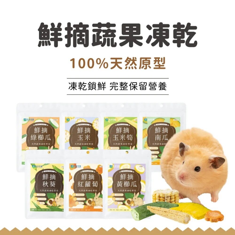 角落特寵 倉鼠零食 鮮摘蔬果凍乾 多種蔬菜 蔬果零食 蔬果凍乾 膳食纖維 小動物零食『WANG』-圖片-2